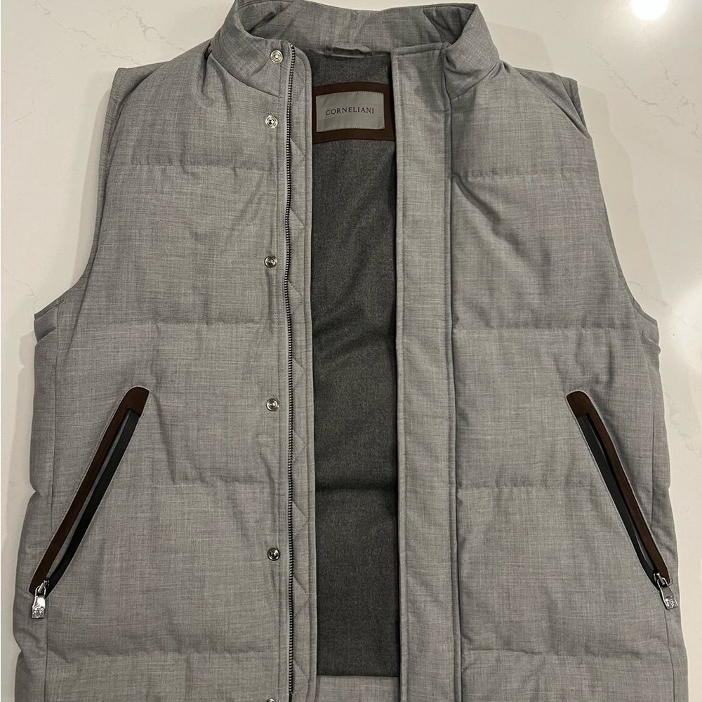 Corneliani Gray Quilted Puffer Vest
